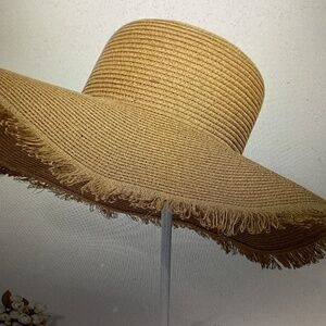 FOLDABLE WIDE BRIM HAT (Color: Khaki)